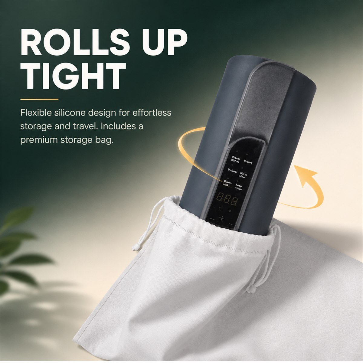 The mat rolled into its storage bag