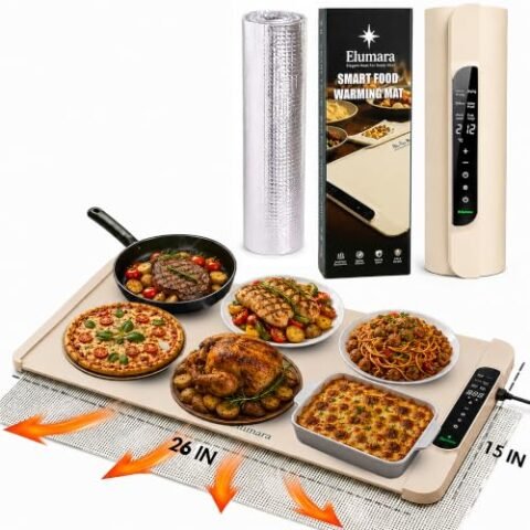 Elumara Smart Food Warming Mat — 26 × 15 in · Ivory